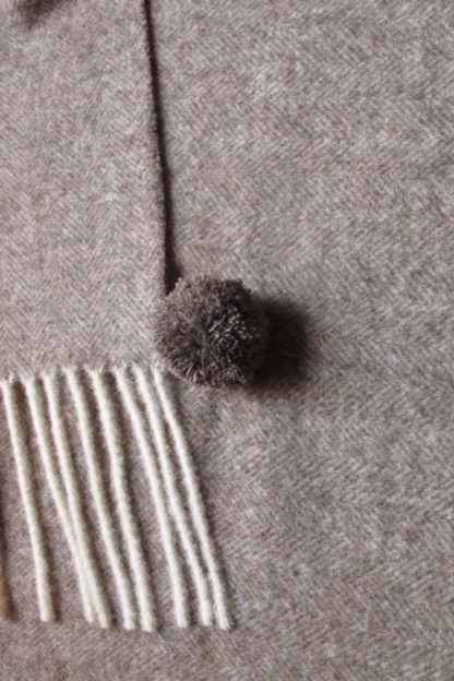 Spanish Wool Poncho Donkey Grey Detail