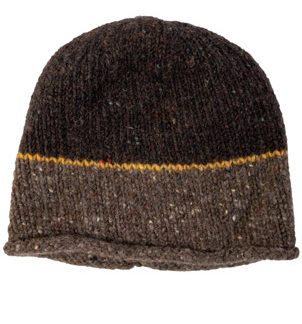 The Donegal  Wool Beanie Hat - Nut Brown