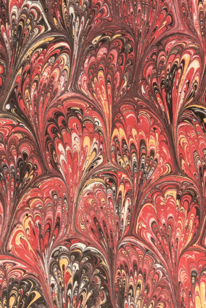 Hand Marbled Red Notebook Detail