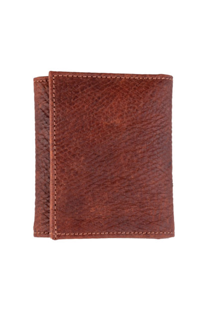 Russian Reindeer Leather Two Fold Wallet - Folded