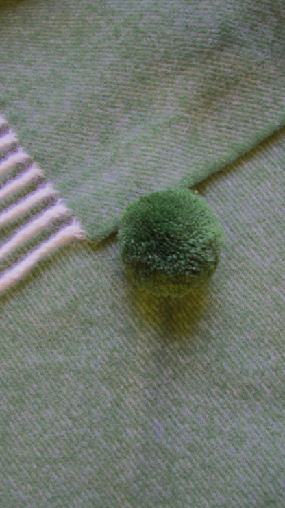 Spanish Wool Poncho Woodland Green Detail