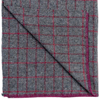 The Killarney Wool Blanket Raspberry Check