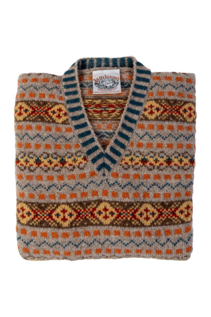 Prince of Wales Fair Isle Tank Top Folded