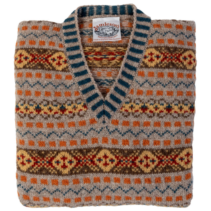 Prince of Wales Fair Isle Tank Top Folded