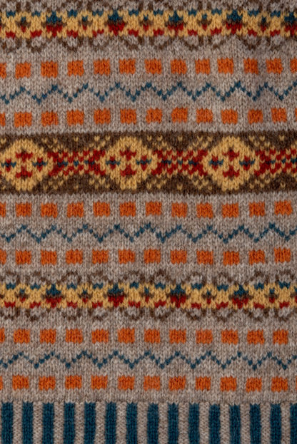 The Prince of Wales Fair Isle V Neck Jumper Detail