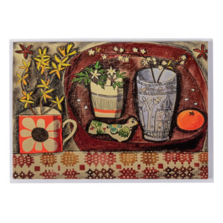 Red Welsh Tapestry Greeting Card