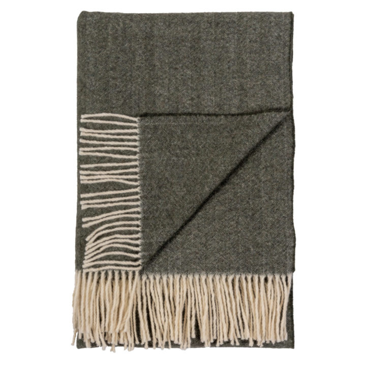 Spanish Fringed Throw - Forest Green