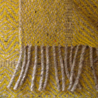 Meadow-Wool Throws-Buttercup Yellow-Detail