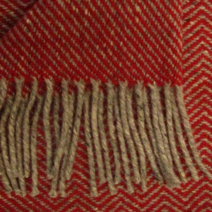 Meadow Wool-Throws-Poppy-Red-Detail