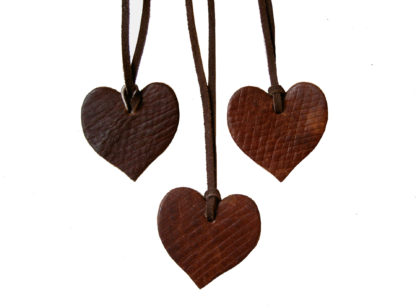 Russian Reindeer Leather Heart Pendants