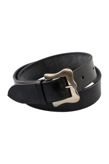 The Ploughmans Black Leather Belt