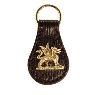 Leather-Welsh Dragon-key-ring
