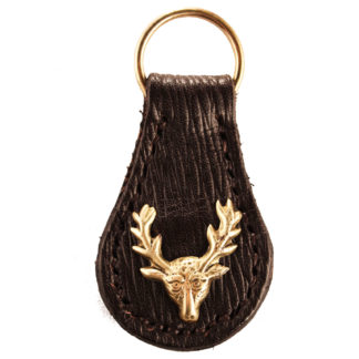 Leather-Stags Head-key-ring