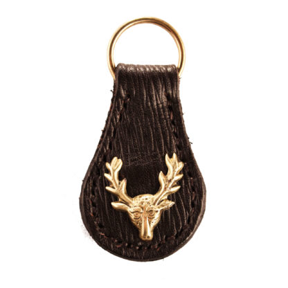 Leather-Stags Head-key-ring