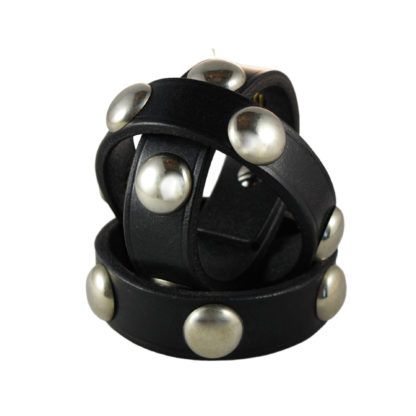 Leather Studded Cuff - Black