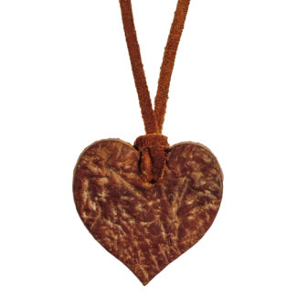 Russian Reindeer Leather Heart Pendant