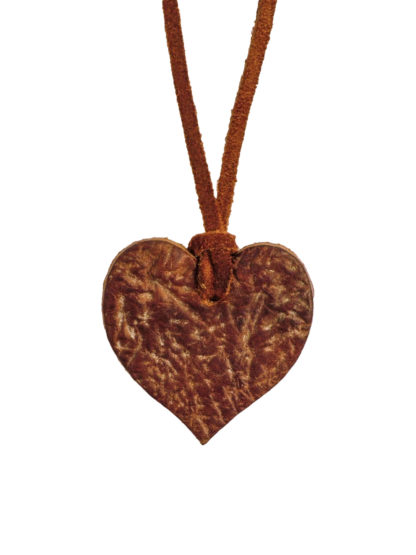 Russian Reindeer Leather Heart Pendant