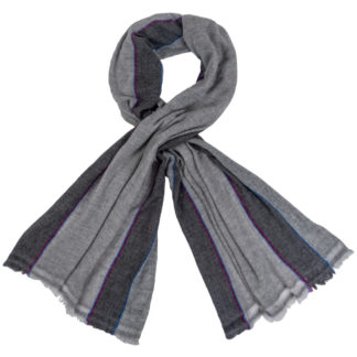 Cashmere Scarf With Pink and Blue Stripe