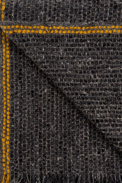 Irish Cashmere and Wool Scarf With Yellow Stripe