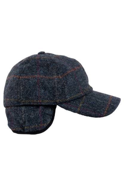 Blue Tweed Baseball Cap Side View