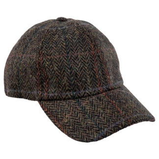 Green Herringbone Tweed Baseball Cap