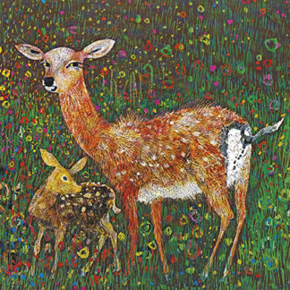 Doe and Deer Greeting Card by Brian Wildsmith