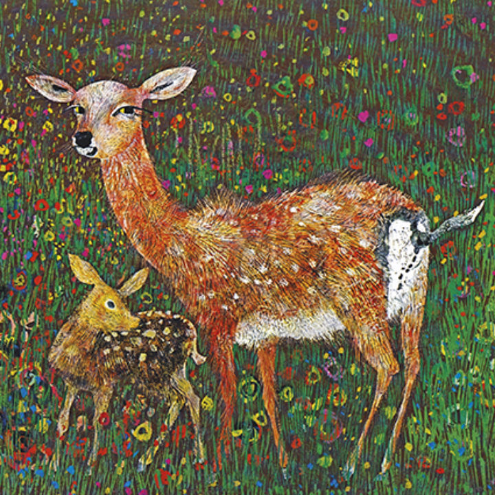 Doe and Deer Greeting Card by Brian Wildsmith