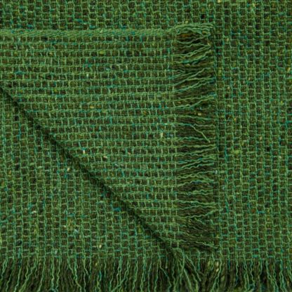 Irish Moss Green Cashmere and Wool Scarf Detail 2