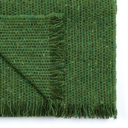 Irish Moss Green Cashmere and Wool Scarf Detail