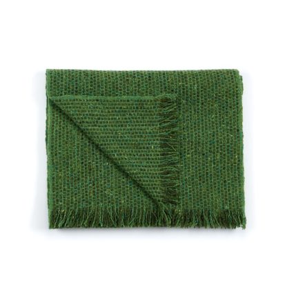 Irish Moss Green Cashmere and Wool Scarf Folded