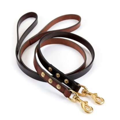 Leather Studded Dog Leads Medium 2 1