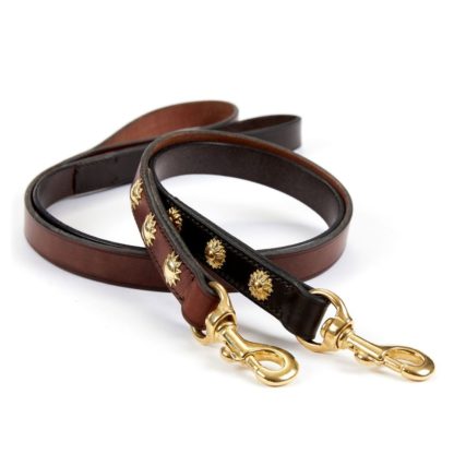 Leather Studded Dog Leads Medium 2