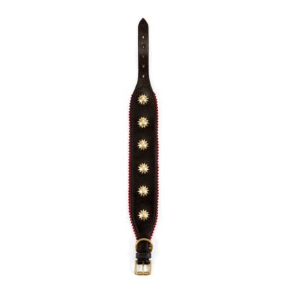 Leather Studded Sighthound Collar Flat