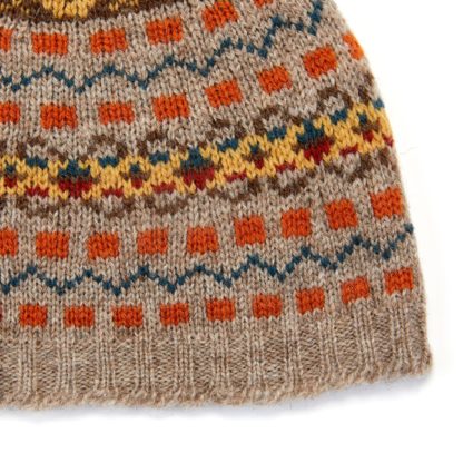 The Prince of Wales Fair Isle Wool Beanie Hat Detail