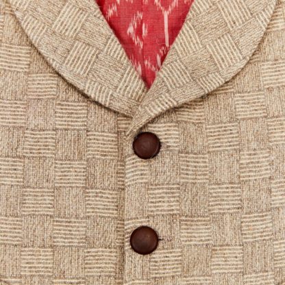 Mens Cinch Back Tweed Waistcoat Detail