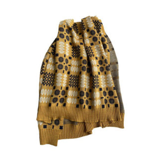 Welsh Tapestry Wool Cot Blanket Gold Edit