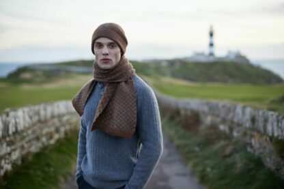 The Kipper Brick Stitch Wool Scarf Model