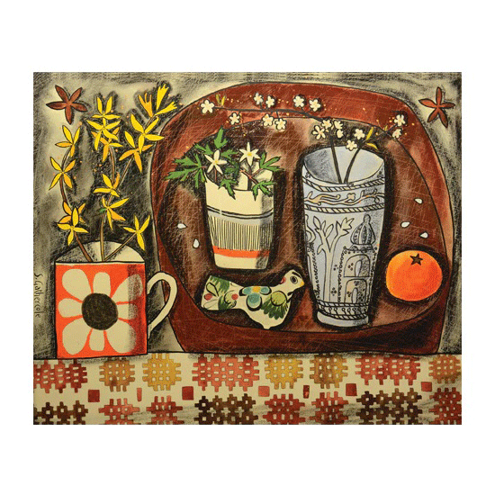 Red Welsh Tapestry Card