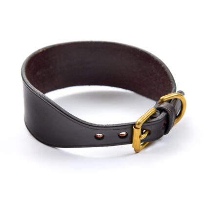 Classic English Leather Sighthound Collar Dark Old Brown
