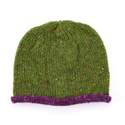 Irish Donegal Wool Beanie Hat Shamrock Green