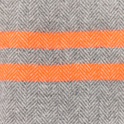 Irish Striped Wool and Cashmere Throw Orange Detail 2