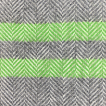 Irish Striped Wool and Cashmere Throw Lime Green Detail 3