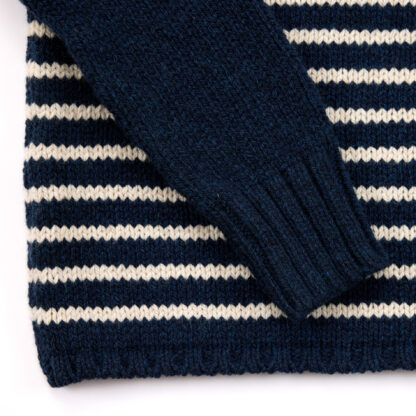 The Breton Womens Blue and White Striped Cashmere and Merino Wool Jumper Detail 2
