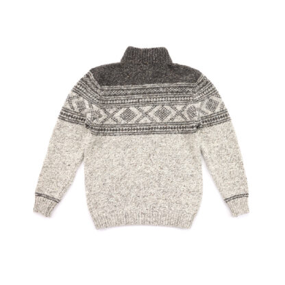 The Irish Celtic Mens Zip Neck Wool Jumper Back