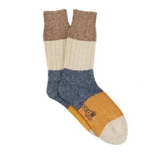 Donegal Wool Socks - Camel and Denim