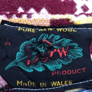 Old Welsh Blanket Antique Tapestry AT164 Detail of Label