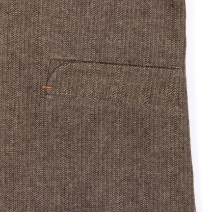 Chin West Jacket Brown Herringbone Detail 1