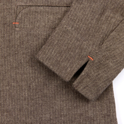 Chin West Jacket Brown Herringbone Detail 5
