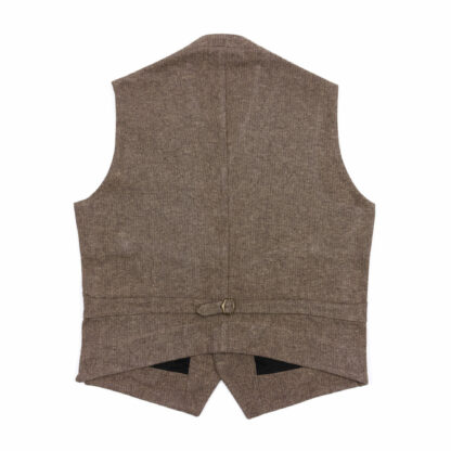 East End Waistcoat Brown Herringbone Back