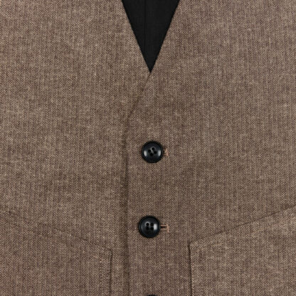 East End Waistcoat Brown Herringbone Detail 3